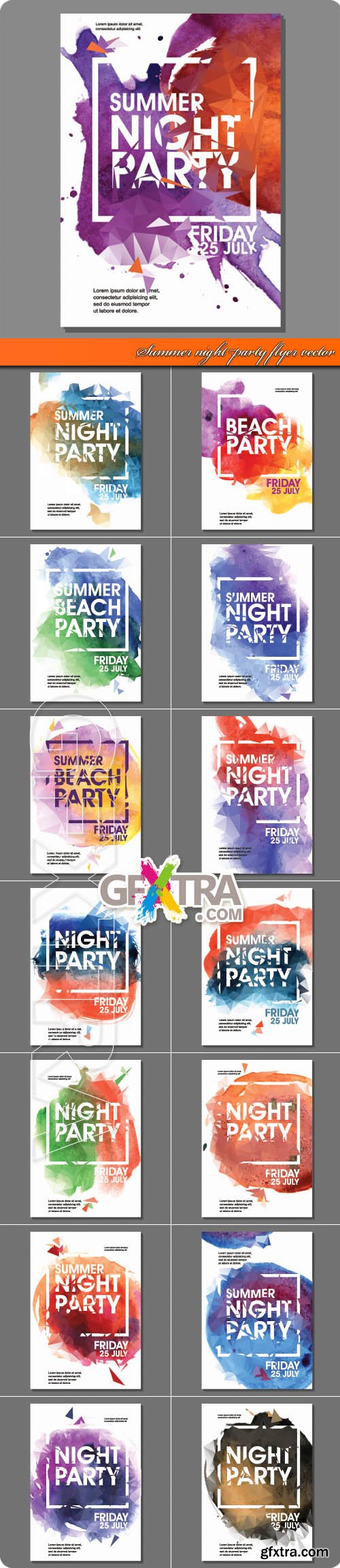 Summer night party flyer Vector
