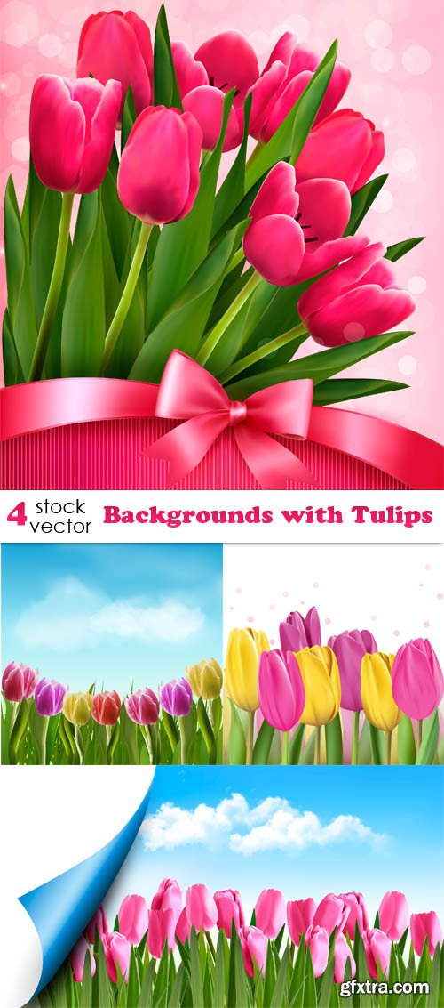 Vectors - Backgrounds with Tulips