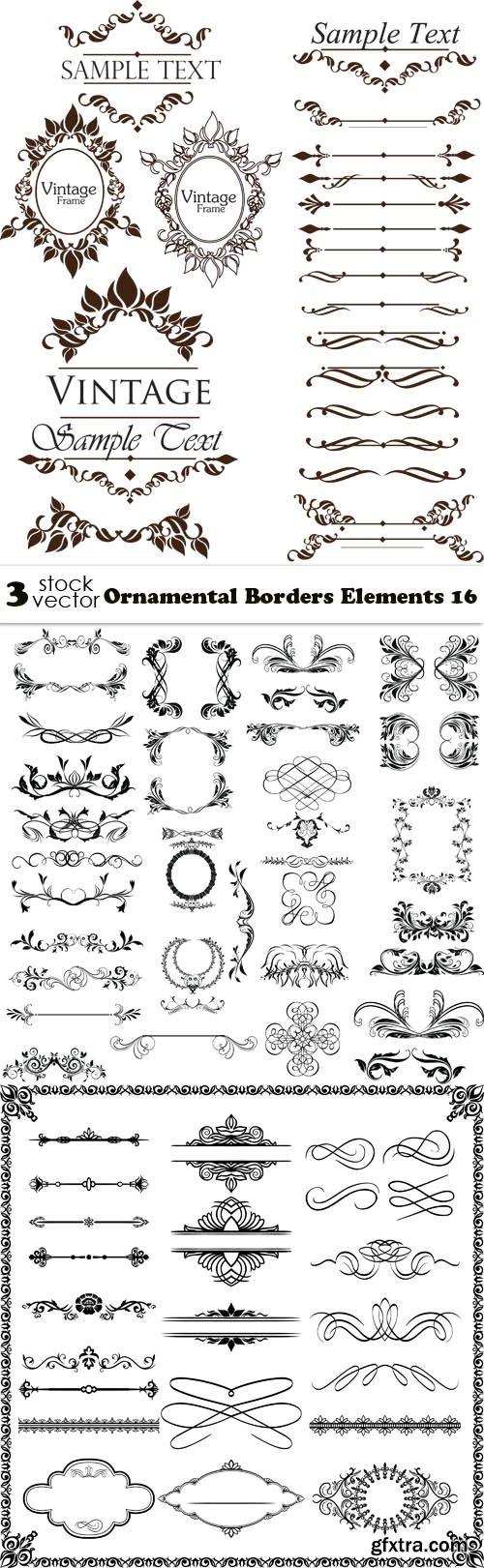 Vectors - Ornamental Borders Elements 16