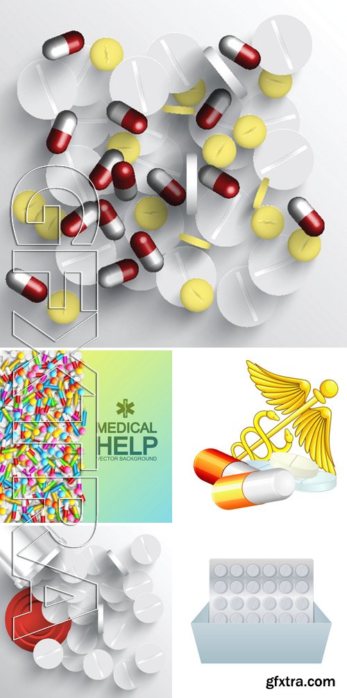 Stock Vectors - Tablets and pills 5