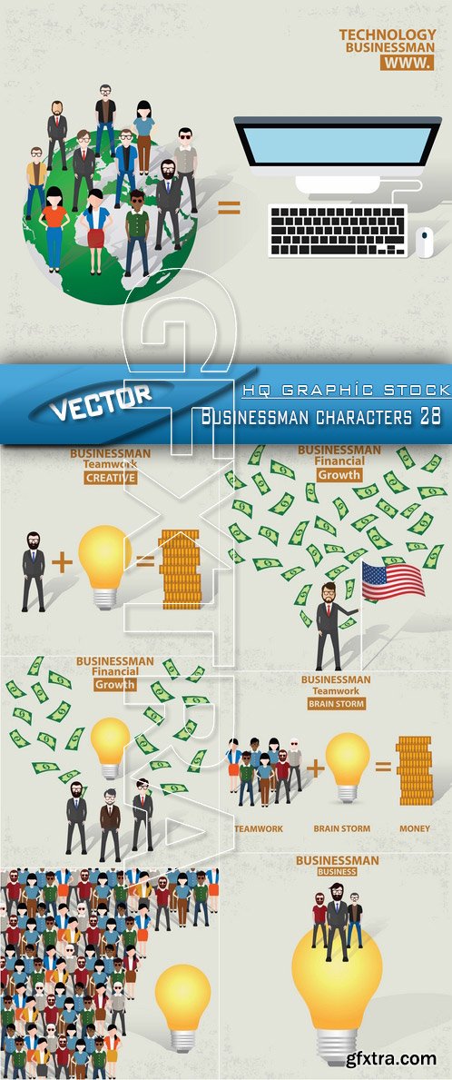 Stock Vector - Businessman characters 28