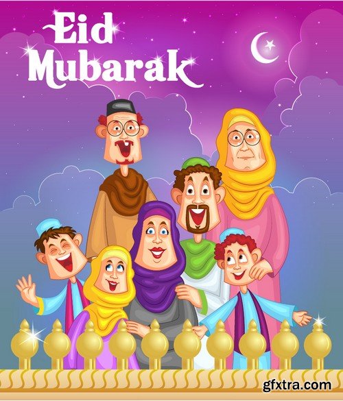 Stock Vectors - Muslim family, 25xEPS