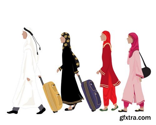 Stock Vectors - Muslim family, 25xEPS