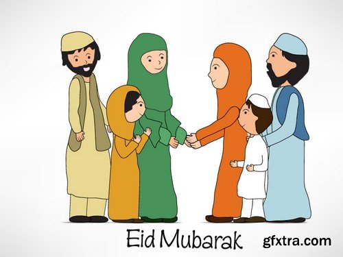 Stock Vectors - Muslim family, 25xEPS