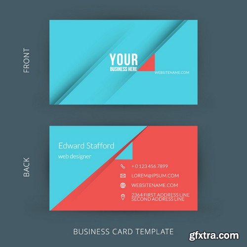 Stock Vectors - Business Card Template 8, 25xEPS