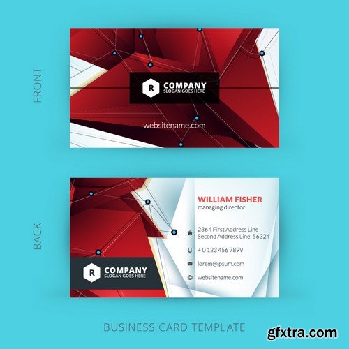 Stock Vectors - Business Card Template 8, 25xEPS