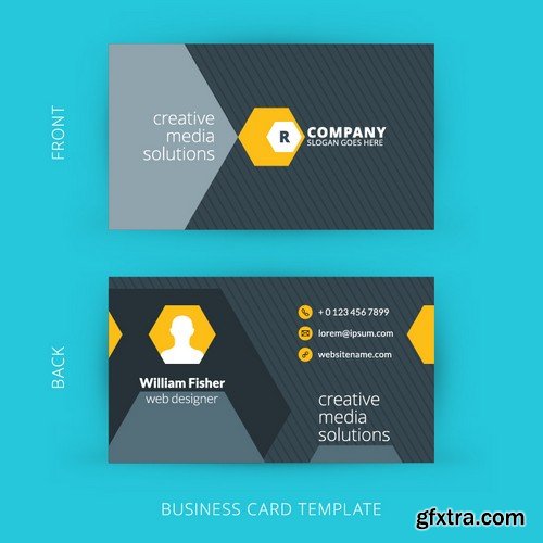 Stock Vectors - Business Card Template 8, 25xEPS