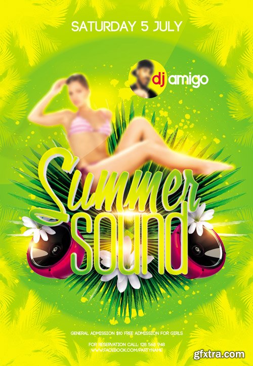 Summer Sound Flyer Template Facebook Cover