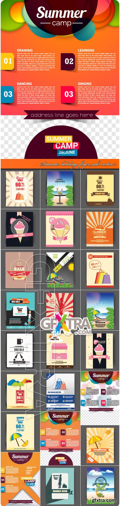 Summer holidays flyer sale vector 2