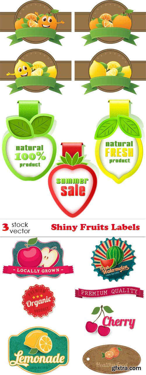 Vectors - Shiny Fruits Labels