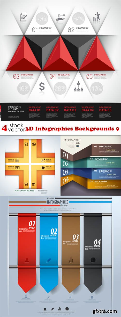 Vectors - 3D Infographics Backgrounds 9