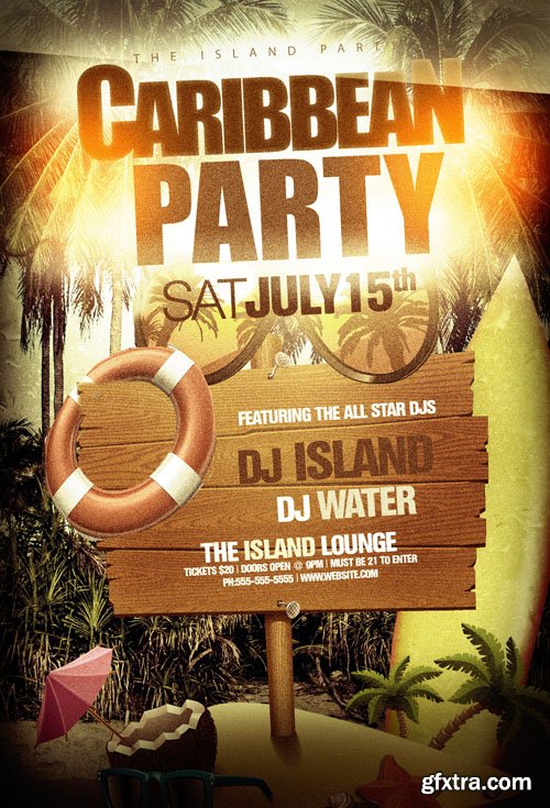 Carribean Party Flyer Template