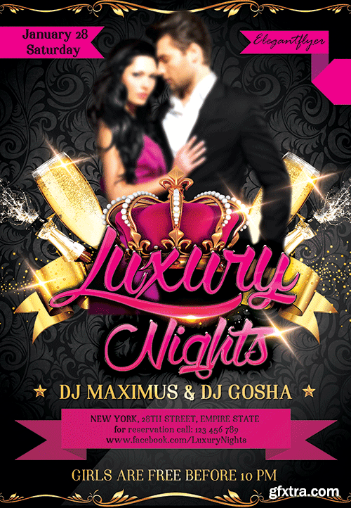 Luxury Nights 2 – Flyer PSD Template + FB Cover