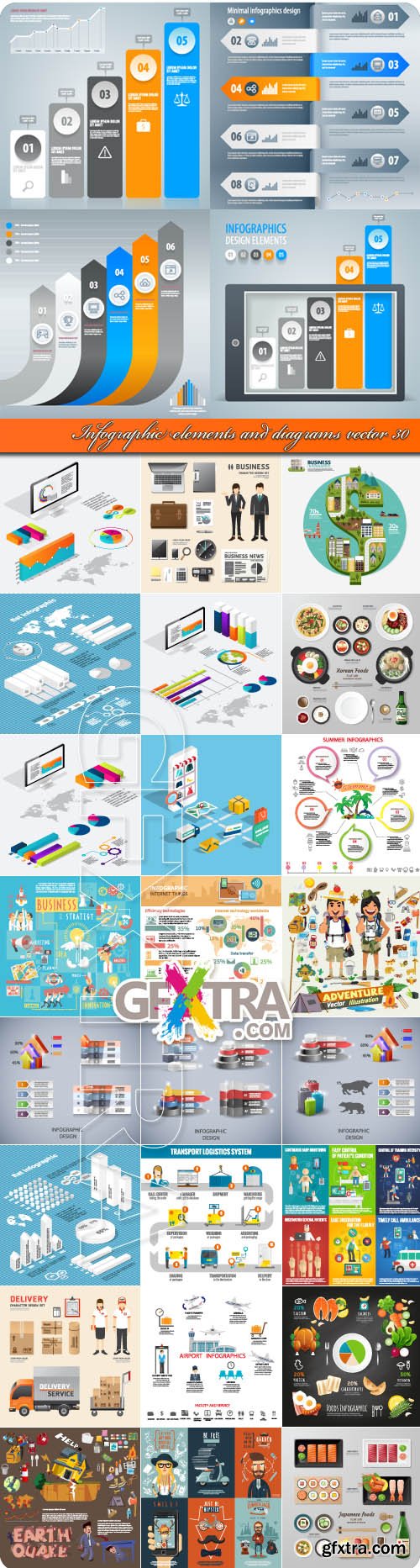 Infographic elements and diagrams vector 30