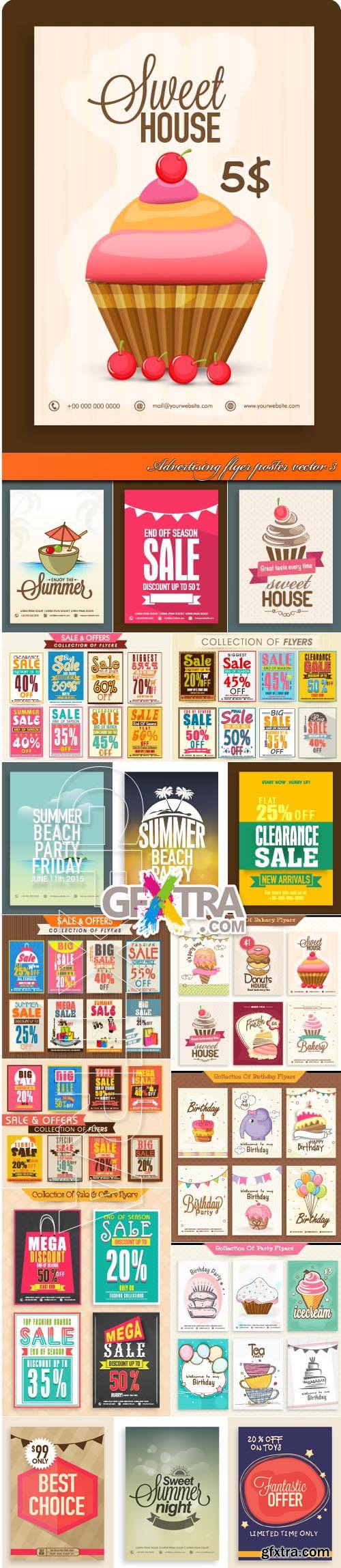 Advertising flyer poster vector 3