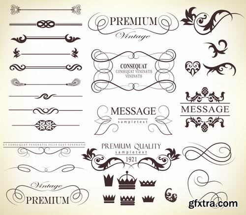 Stock Vector - Elegant Calligraphic Design Elements Set, 40EPS