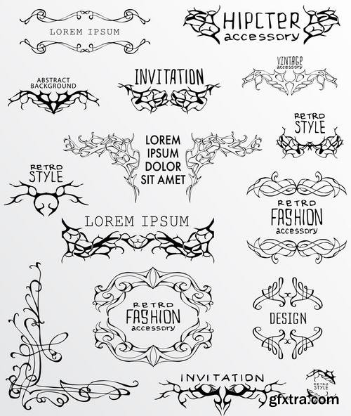 Stock Vector - Elegant Calligraphic Design Elements Set, 40EPS