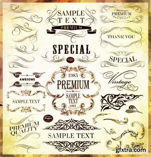 Stock Vector - Elegant Calligraphic Design Elements Set, 40EPS