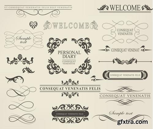 Stock Vector - Elegant Calligraphic Design Elements Set, 40EPS