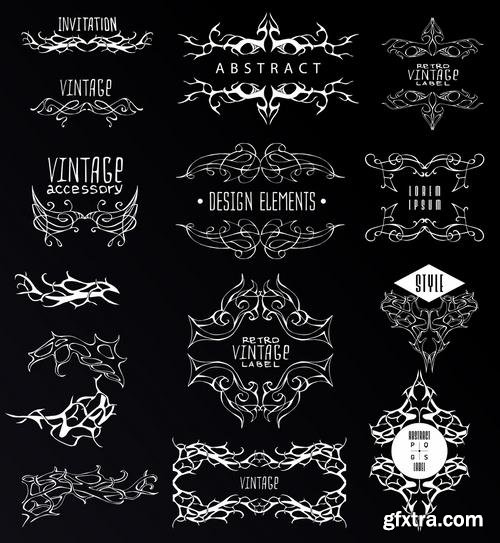 Stock Vector - Elegant Calligraphic Design Elements Set, 40EPS