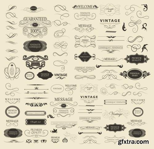 Stock Vector - Elegant Calligraphic Design Elements Set, 40EPS