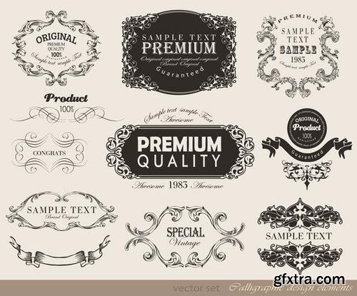 Stock Vector - Elegant Calligraphic Design Elements Set, 40EPS