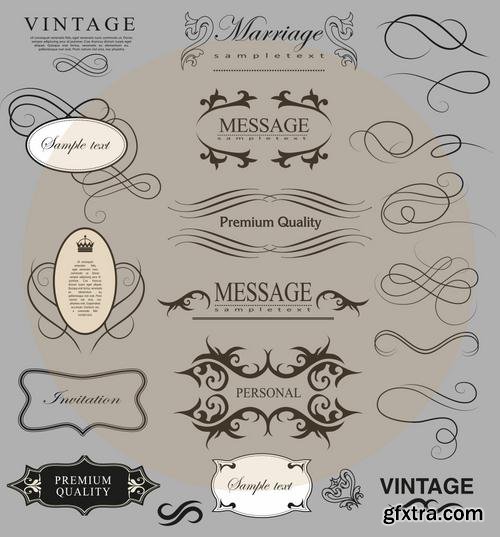 Stock Vector - Elegant Calligraphic Design Elements Set, 40EPS