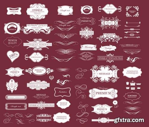 Stock Vector - Elegant Calligraphic Design Elements Set, 40EPS