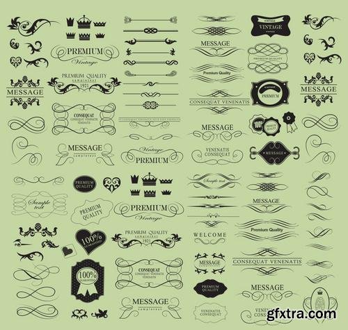 Stock Vector - Elegant Calligraphic Design Elements Set, 40EPS