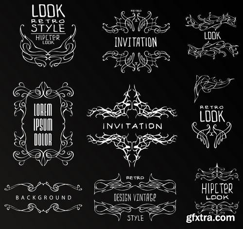 Stock Vector - Elegant Calligraphic Design Elements Set, 40EPS