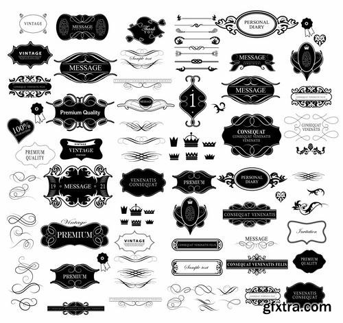 Stock Vector - Elegant Calligraphic Design Elements Set, 40EPS