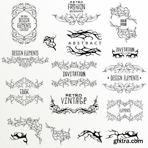 Stock Vector - Elegant Calligraphic Design Elements Set, 40EPS