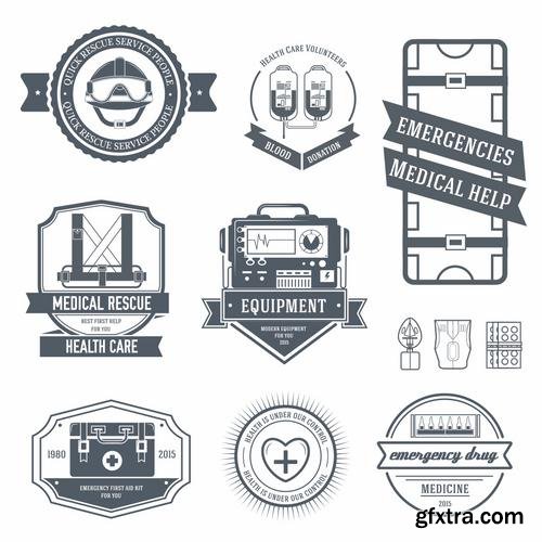 Stock Vector - Logo or Label Templates Big Set, 40EPS