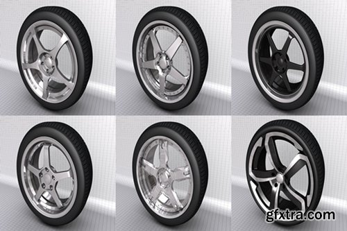 6 Wheels models for C4d