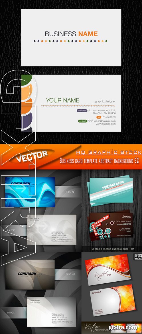 Stock Vector - Business card template abstract background 52