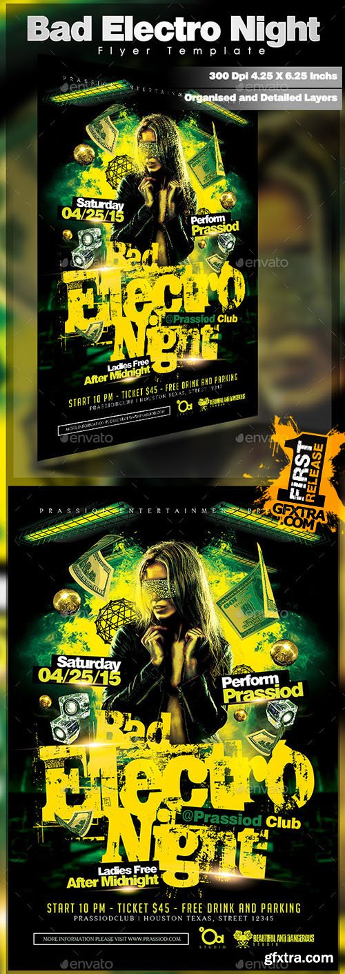 GraphicRiver Bad Electro Night Flyer Template 11294479