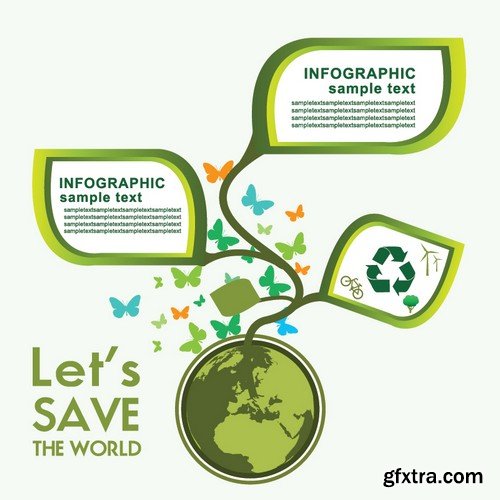 Stock Vectors - Save the world 3, 25xEPS