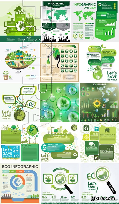 Stock Vectors - Save the world 3, 25xEPS