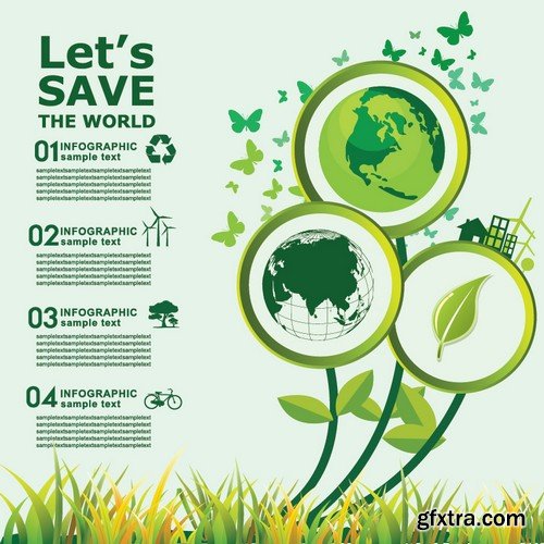 Stock Vectors - Save the world 3, 25xEPS