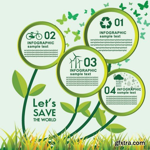 Stock Vectors - Save the world 3, 25xEPS