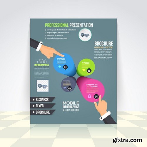 Stock Vectors - Flat Style Business Infographics Template, Vector Design Flyer, 37xEPS