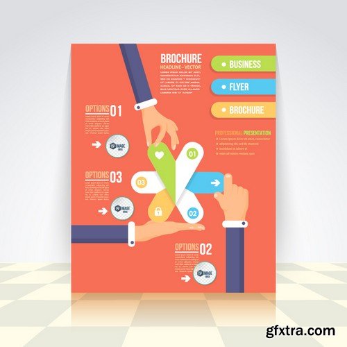 Stock Vectors - Flat Style Business Infographics Template, Vector Design Flyer, 37xEPS