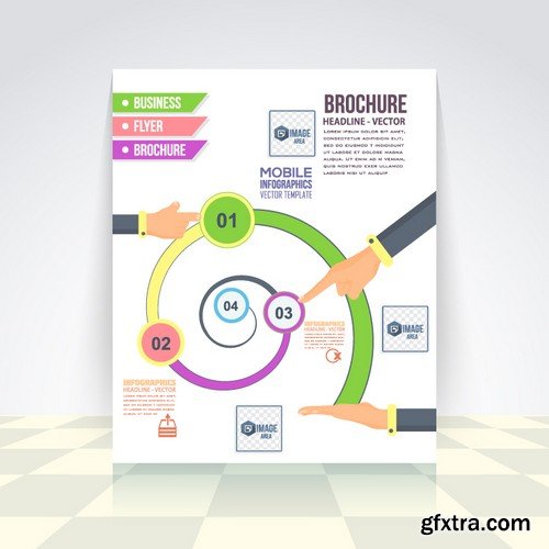 Stock Vectors - Flat Style Business Infographics Template, Vector Design Flyer, 37xEPS