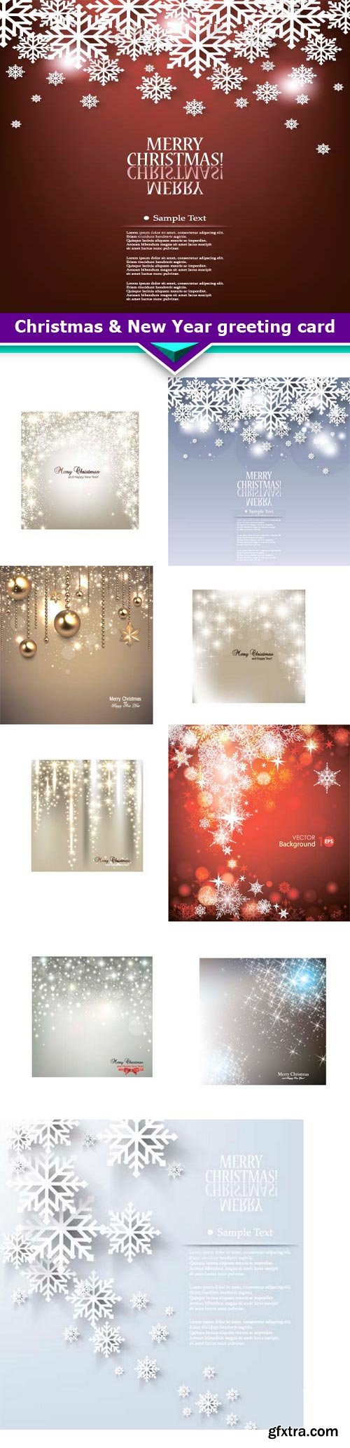 Christmas &amp; New Year greeting card 10x EPS