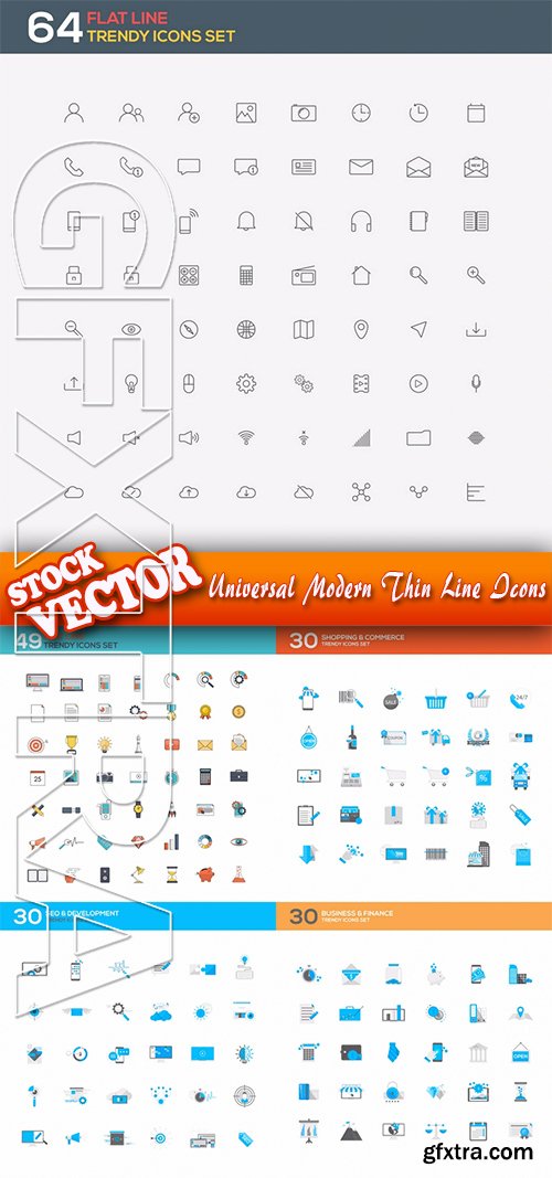 Stock Vector - Universal Modern Thin Line Icons