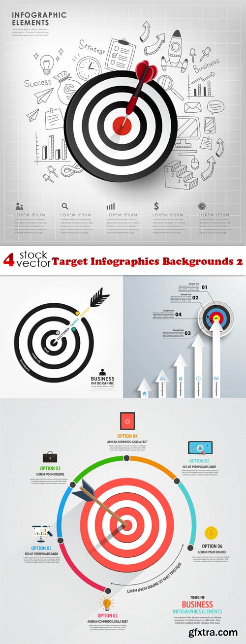 Vectors - Target Infographics Backgrounds 2