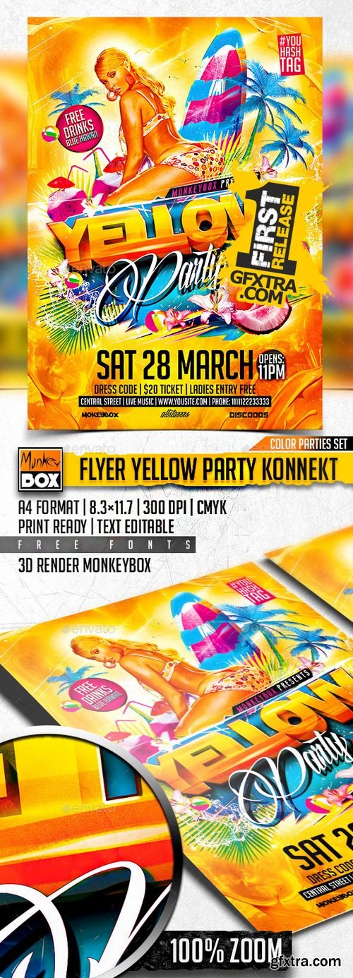 Flyer Yellow Party Konnekt - GraphicRiver 10881466