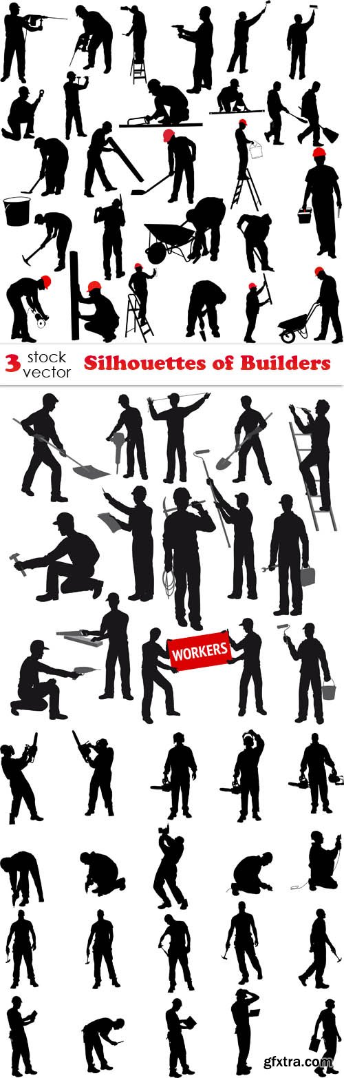 Vectors - Silhouettes of Builders