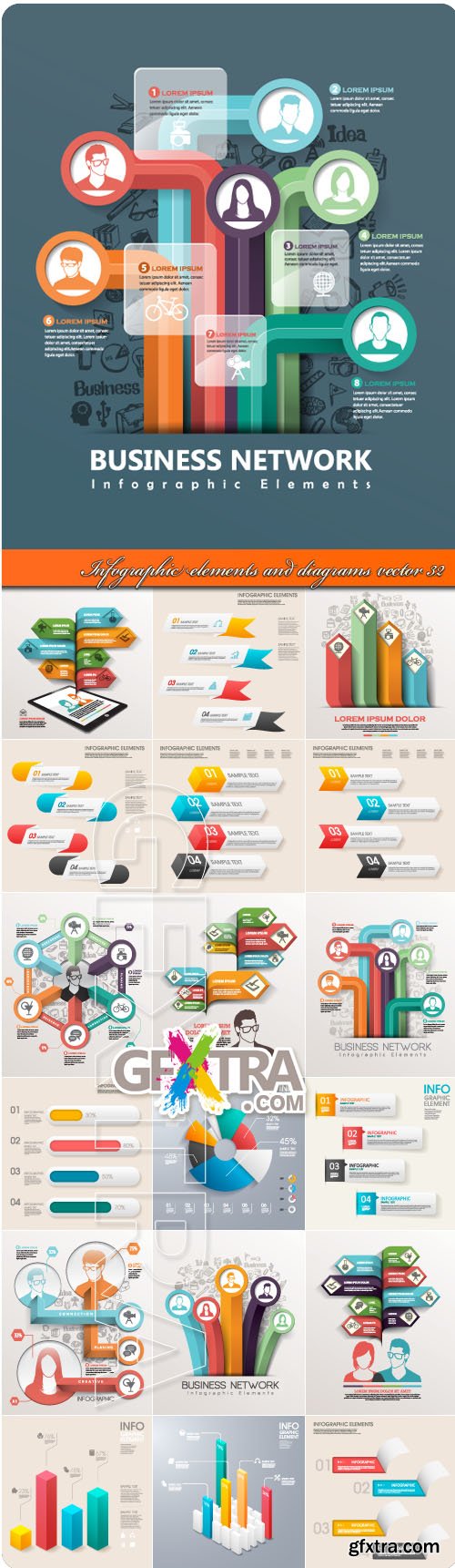 Infographic elements and diagrams vector 32