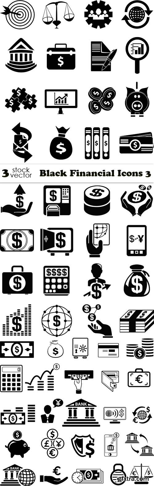 Vectors - Black Financial Icons 3